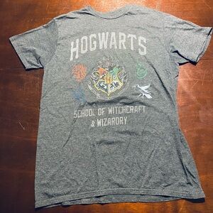 Womens Harry Potter T Shirt Hogwarts Gray Size Large
